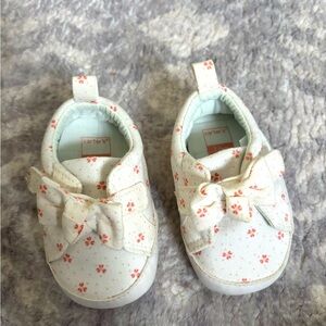 Carter's Floral Baby Shoes in white and Pink